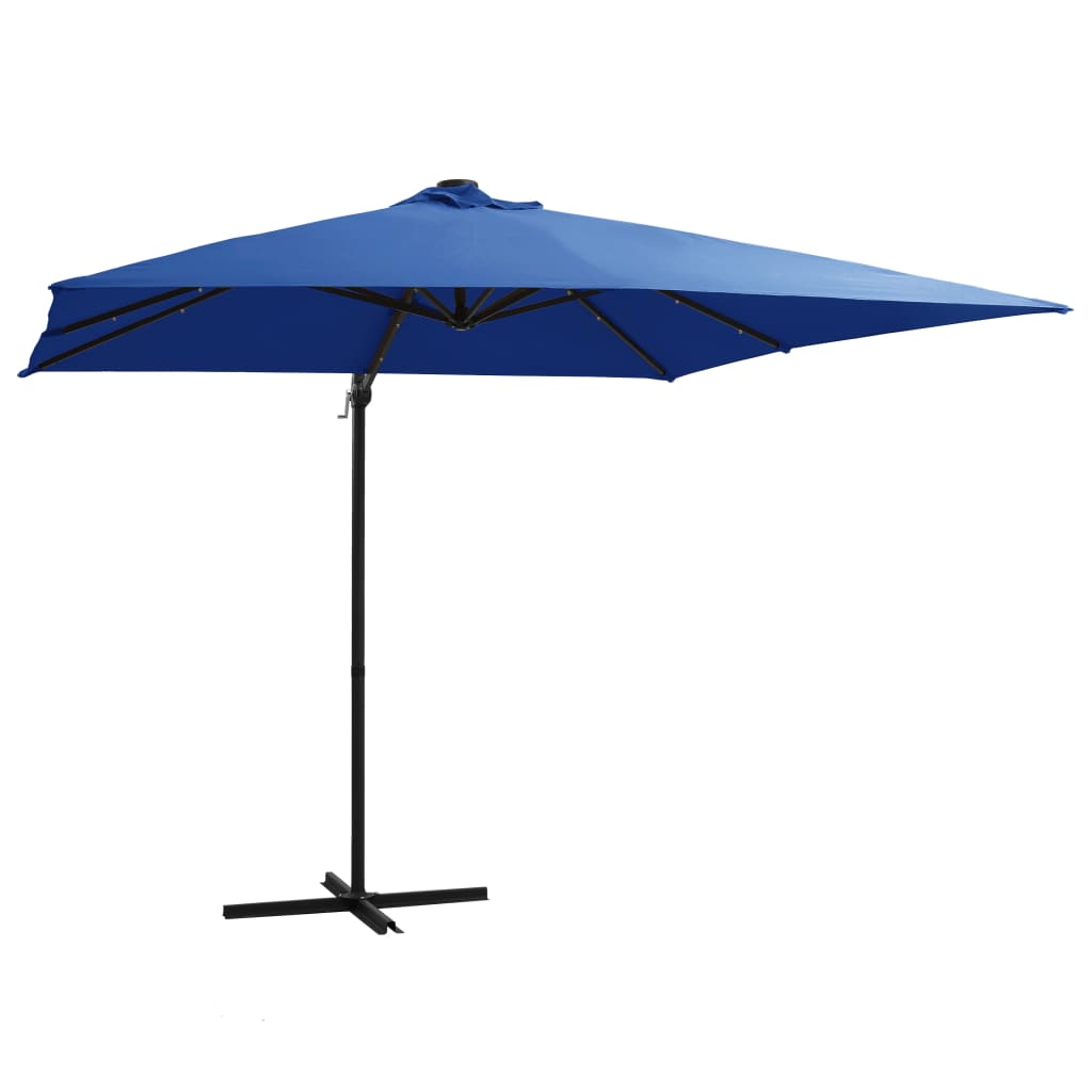 vidaXL Zweefparasol met LED-verlichting 250x250 cm bordeauxrood