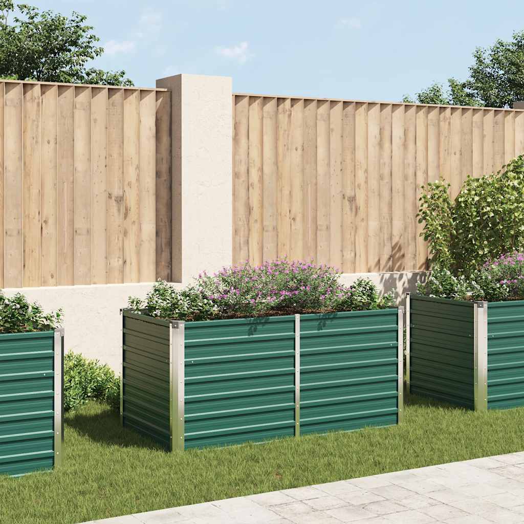 vidaXL Plantenbak verhoogd 240x80x77 cm gegalvaniseerd staal groen