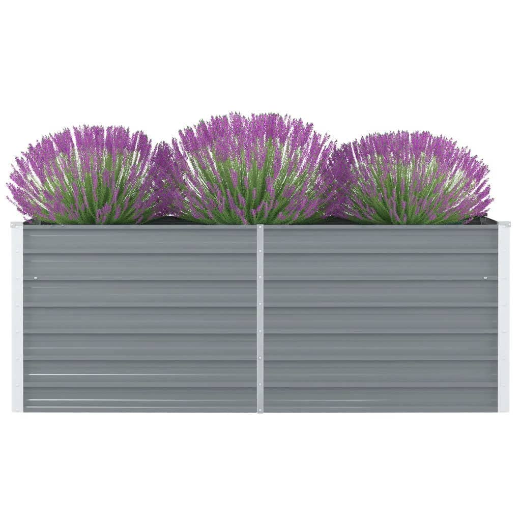 vidaXL Plantenbak verhoogd 160x80x77 cm gegalvaniseerd staal grijs
