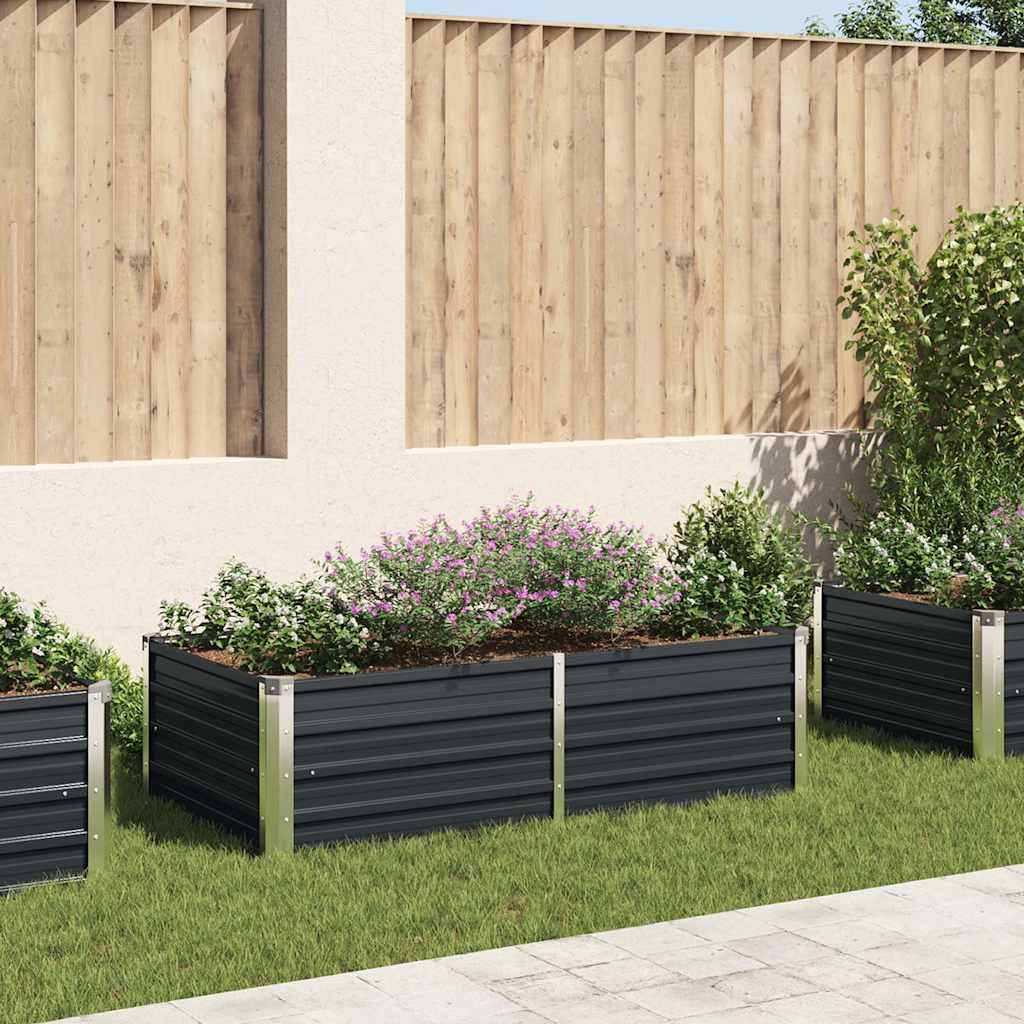 vidaXL Plantenbak verhoogd 160x80x77 cm gegalvaniseerd staal antraciet