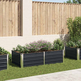 vidaXL Plantenbak verhoogd 160x80x77 cm gegalvaniseerd staal antraciet
