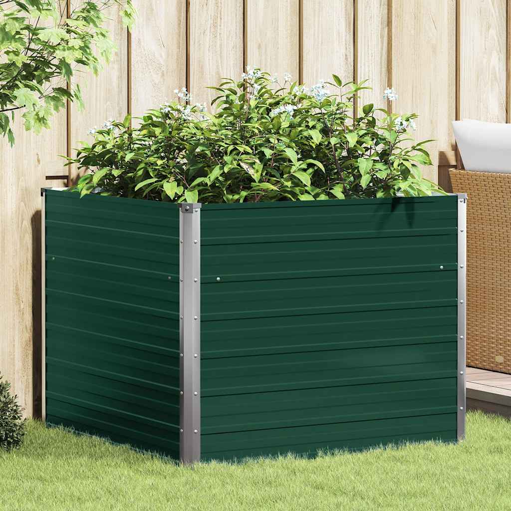 vidaXL Plantenbak verhoogd 100x100x77 cm gegalvaniseerd staal grijs