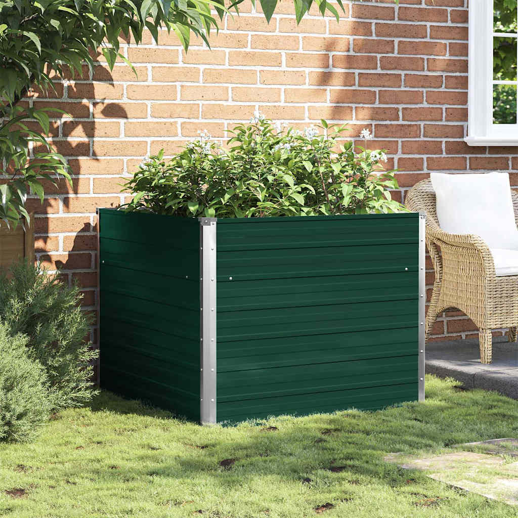 vidaXL Plantenbak verhoogd 100x100x77 cm gegalvaniseerd staal grijs
