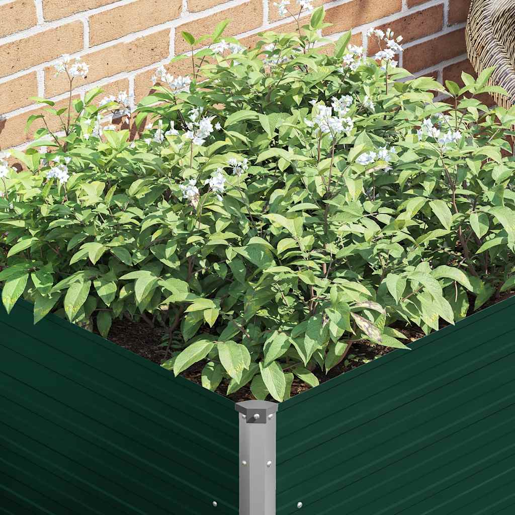 vidaXL Plantenbak verhoogd 100x100x77 cm gegalvaniseerd staal grijs