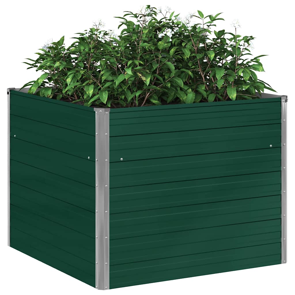 vidaXL Plantenbak verhoogd 100x100x77 cm gegalvaniseerd staal grijs
