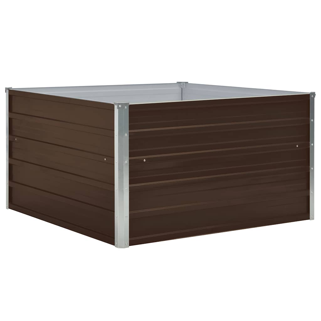 vidaXL Plantenbak verhoogd 100x100x45 cm gegalvaniseerd staal grijs