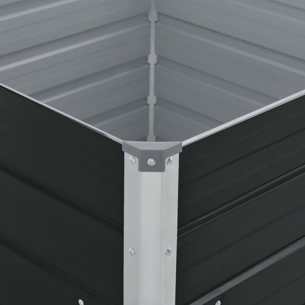 vidaXL Plantenbak verhoogd 100x100x45 cm gegalvaniseerd staal grijs