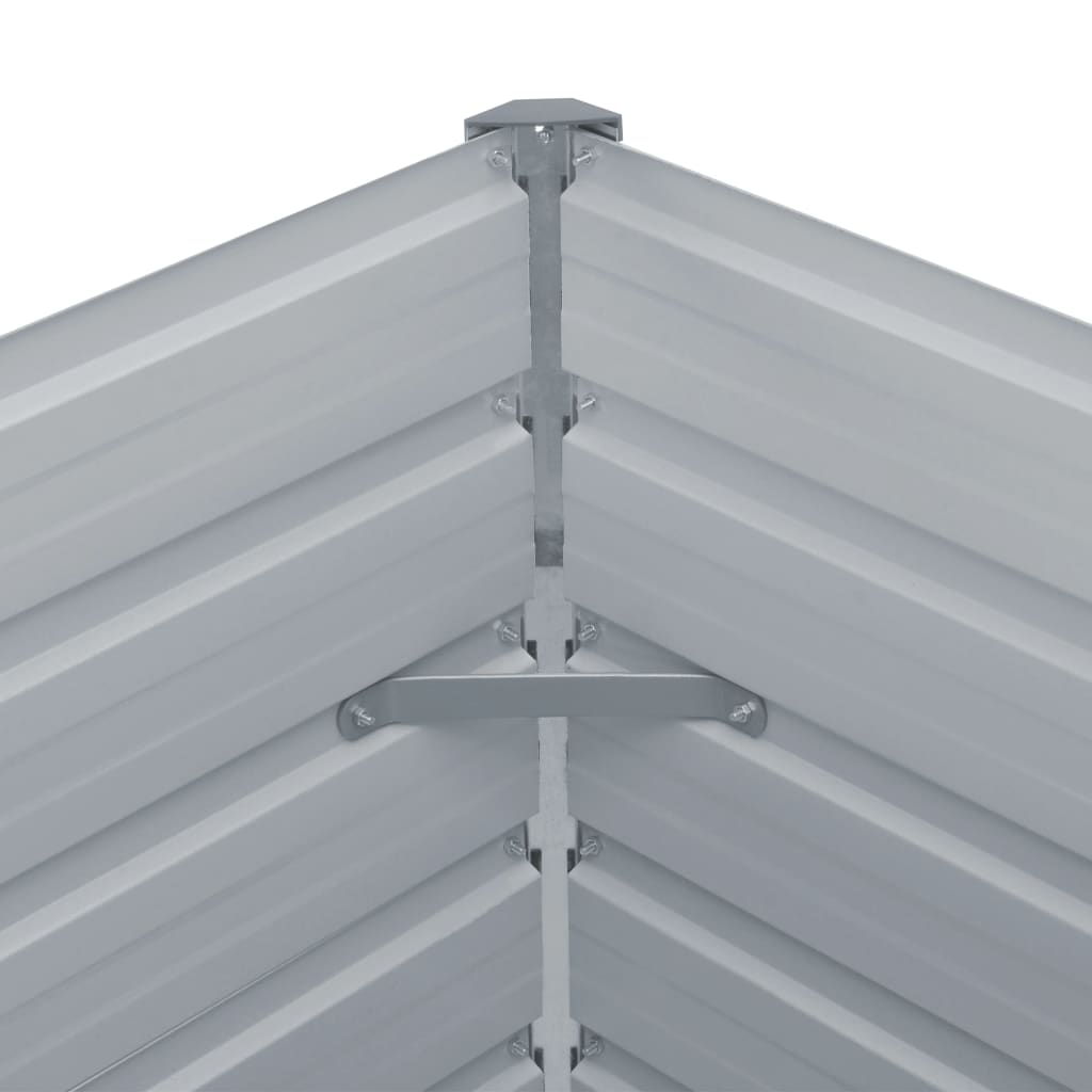 vidaXL Plantenbak verhoogd 100x100x45 cm gegalvaniseerd staal grijs
