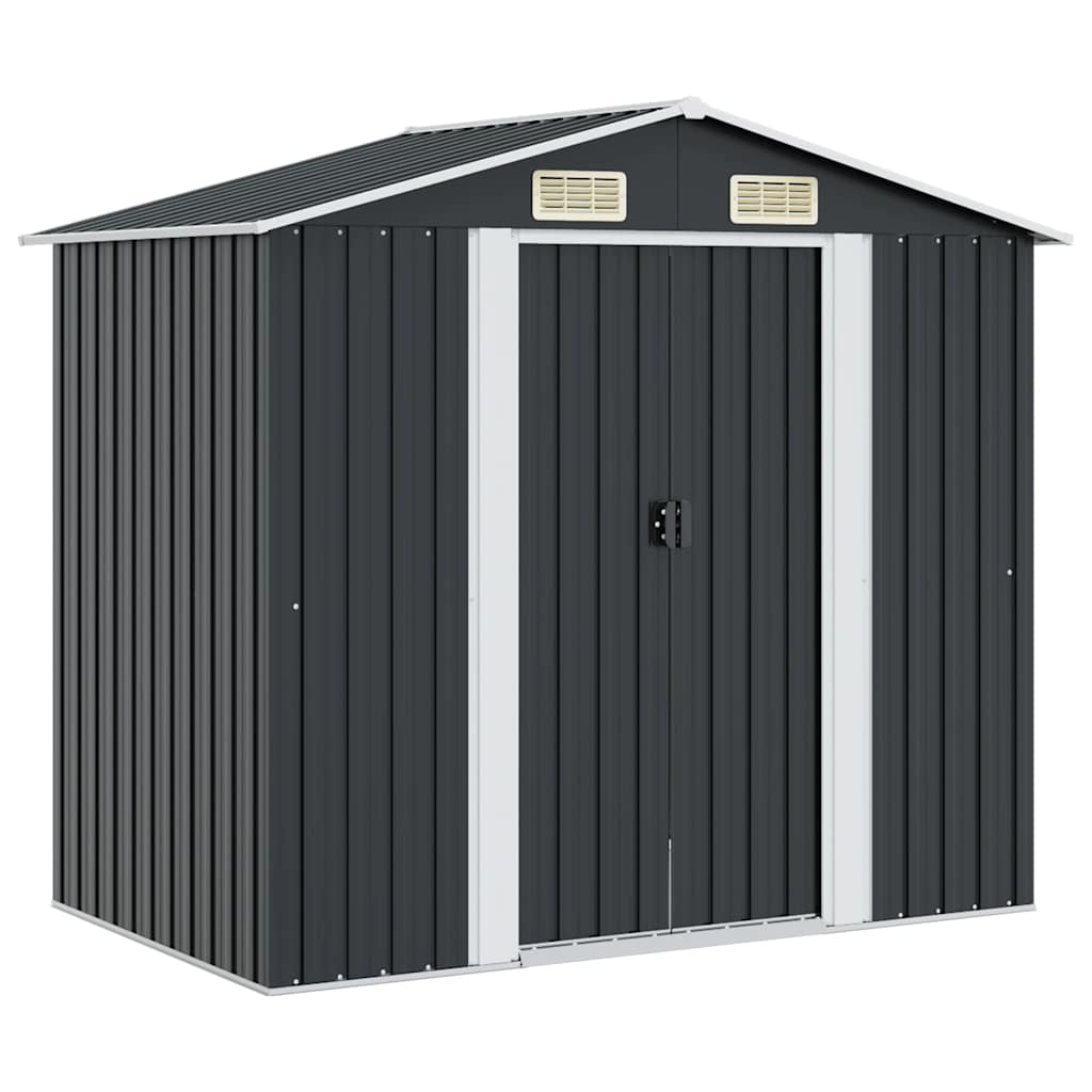 vidaXL Garden Shed 204x132x186 cm Metal Green