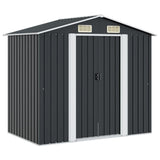 vidaXL Garden Shed 204x132x186 cm Metal Green