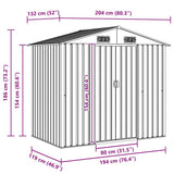 vidaXL Garden Shed 204x132x186 cm Metal Green