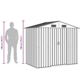 vidaXL Garden Shed 204x132x186 cm Metal Green