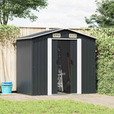 vidaXL Garden Shed 204x132x186 cm Metal Green