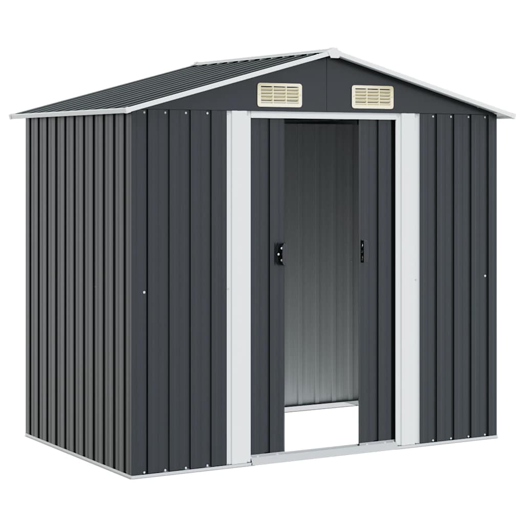 vidaXL Garden Shed 204x132x186 cm Metal Green