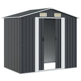 vidaXL Garden Shed 204x132x186 cm Metal Green