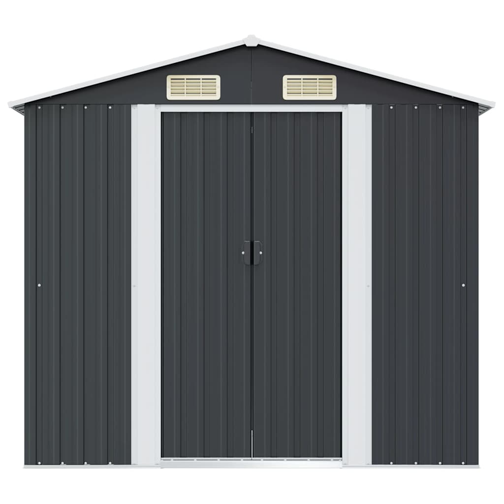 vidaXL Garden Shed 204x132x186 cm Metal Green