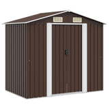 vidaXL Garden Shed 204x132x186 cm Metal Green