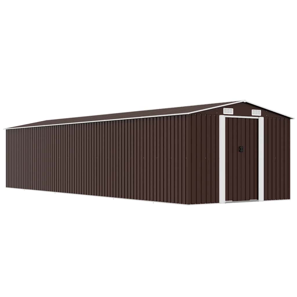 vidaXL Garden Shed 257x779x181 cm Galvanized Steel Green
