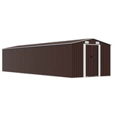 vidaXL Garden Shed 257x779x181 cm Galvanized Steel Green