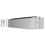 vidaXL Garden Shed 257x779x181 cm Galvanized Steel Green