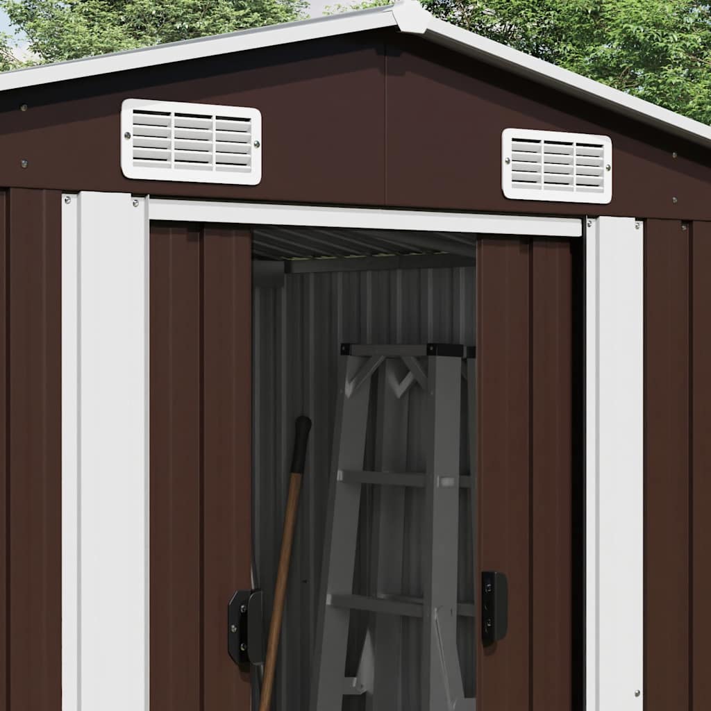 vidaXL Garden Shed 257x779x181 cm Galvanized Steel Green