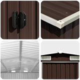 vidaXL Garden Shed 257x779x181 cm Galvanized Steel Green