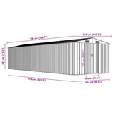 vidaXL Garden Shed 257x779x181 cm Galvanized Steel Green