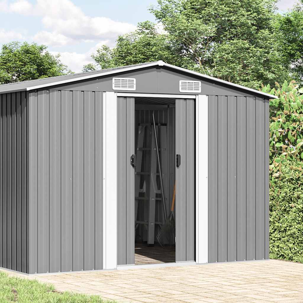 vidaXL Tuinschuur 257x990x181 cm gegalvaniseerd staal groen