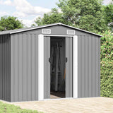 vidaXL Tuinschuur 257x990x181 cm gegalvaniseerd staal groen
