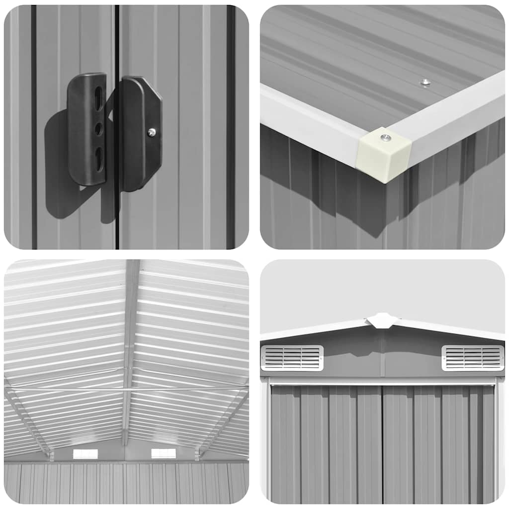 vidaXL Tuinschuur 257x990x181 cm gegalvaniseerd staal groen