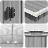vidaXL Tuinschuur 257x990x181 cm gegalvaniseerd staal groen