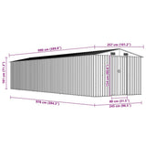 vidaXL Tuinschuur 257x990x181 cm gegalvaniseerd staal groen
