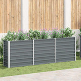 vidaXL Plantenbak verhoogd 160x80x77 cm gegalvaniseerd staal grijs