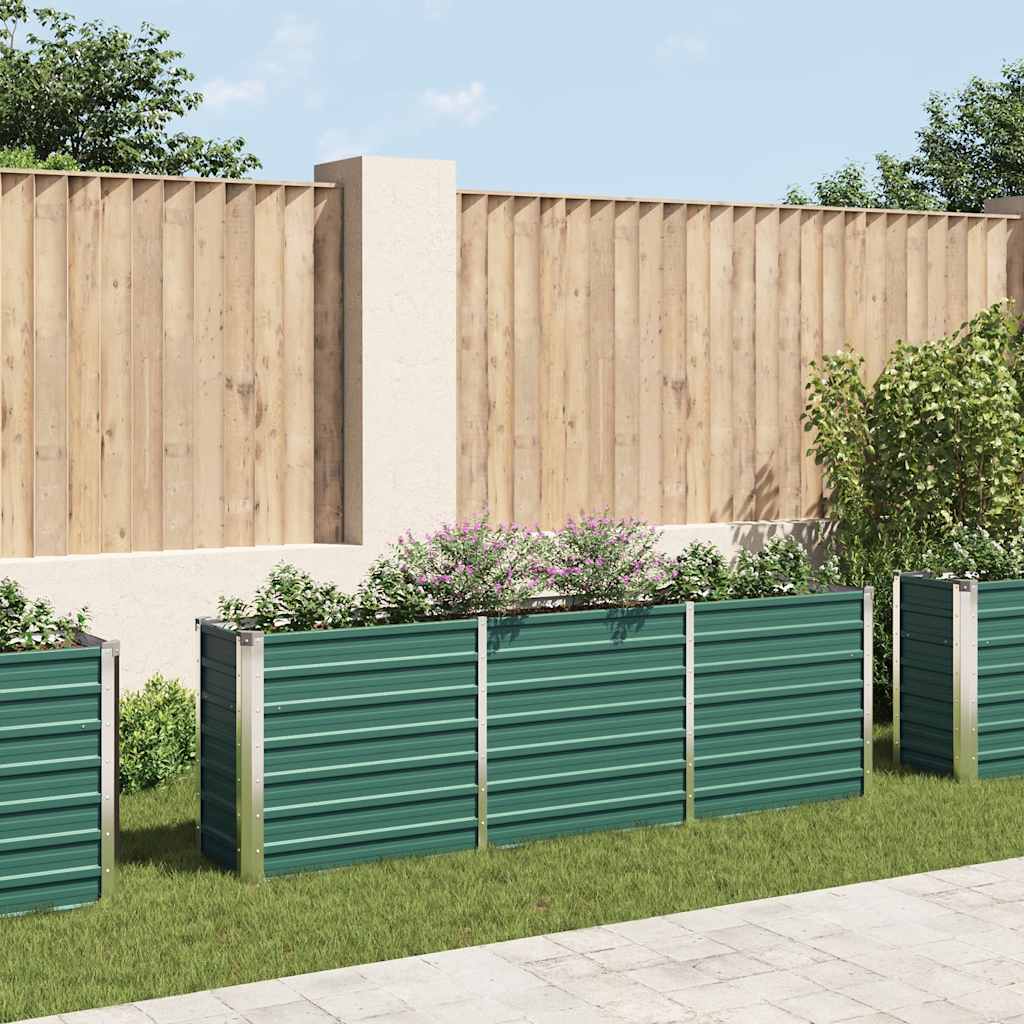 vidaXL Plantenbak verhoogd 240x80x77 cm gegalvaniseerd staal groen
