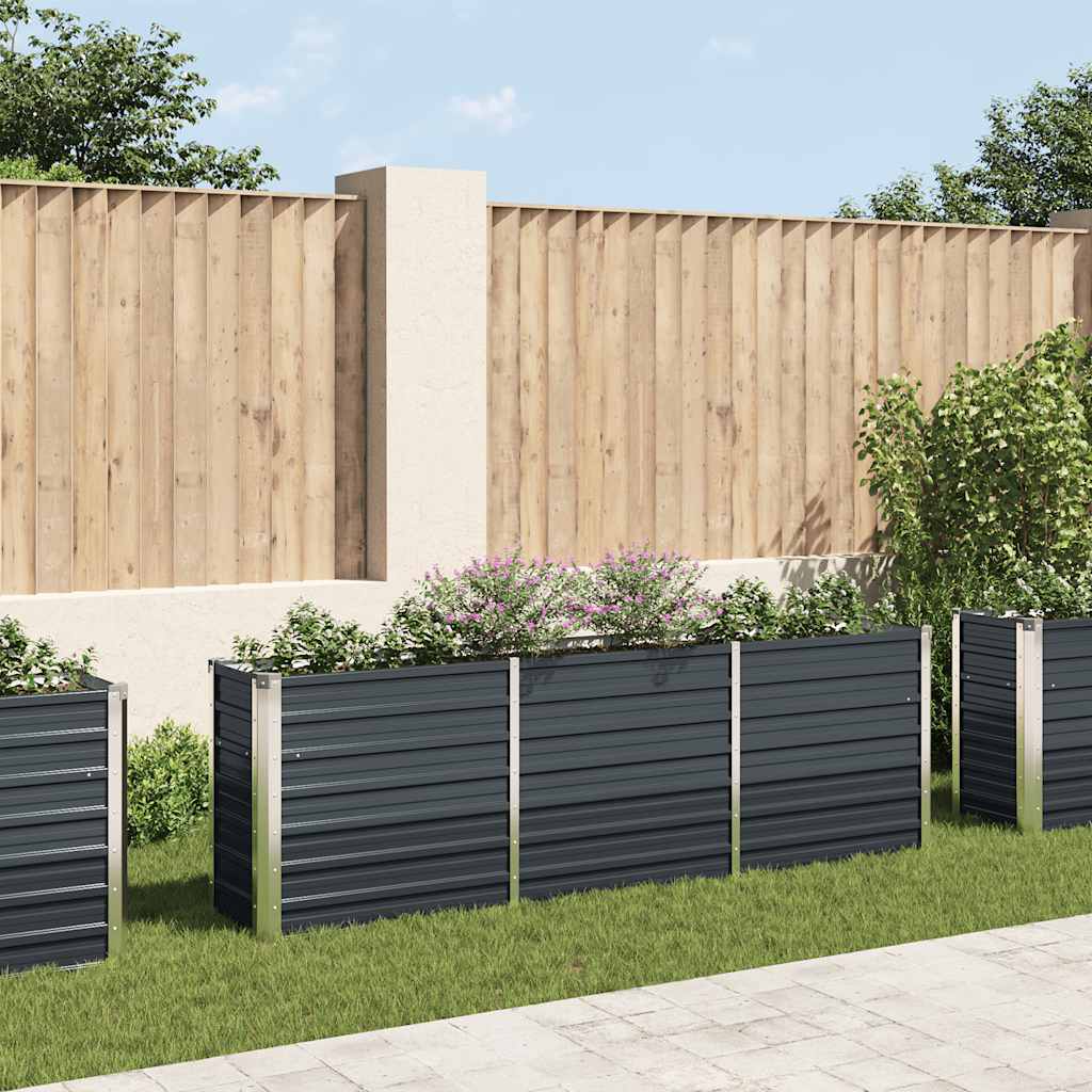 vidaXL Plantenbak verhoogd 160x80x77 cm gegalvaniseerd staal antraciet