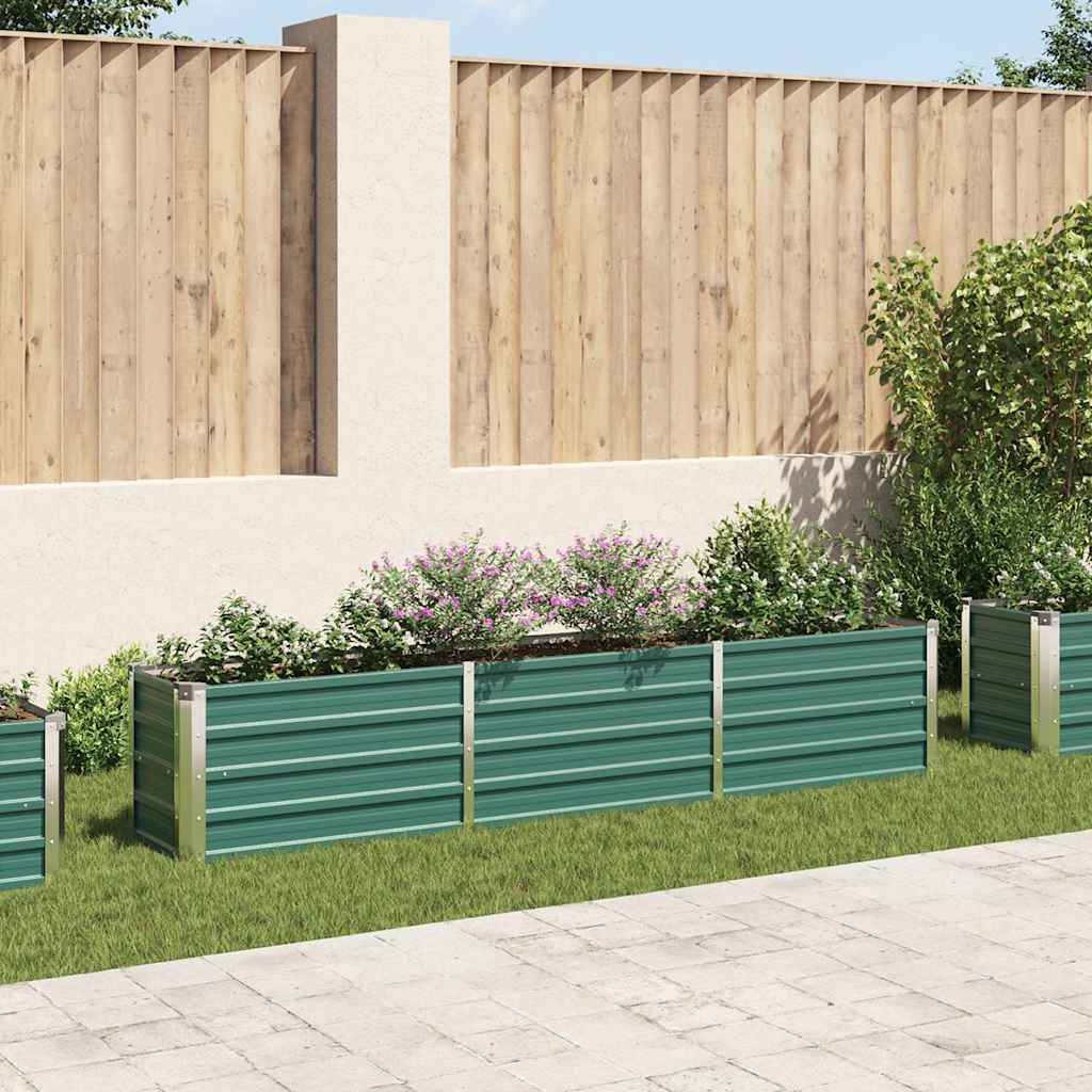 vidaXL Plantenbak verhoogd 240x80x77 cm gegalvaniseerd staal groen
