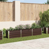 vidaXL Plantenbak verhoogd 160x80x77 cm gegalvaniseerd staal bruin