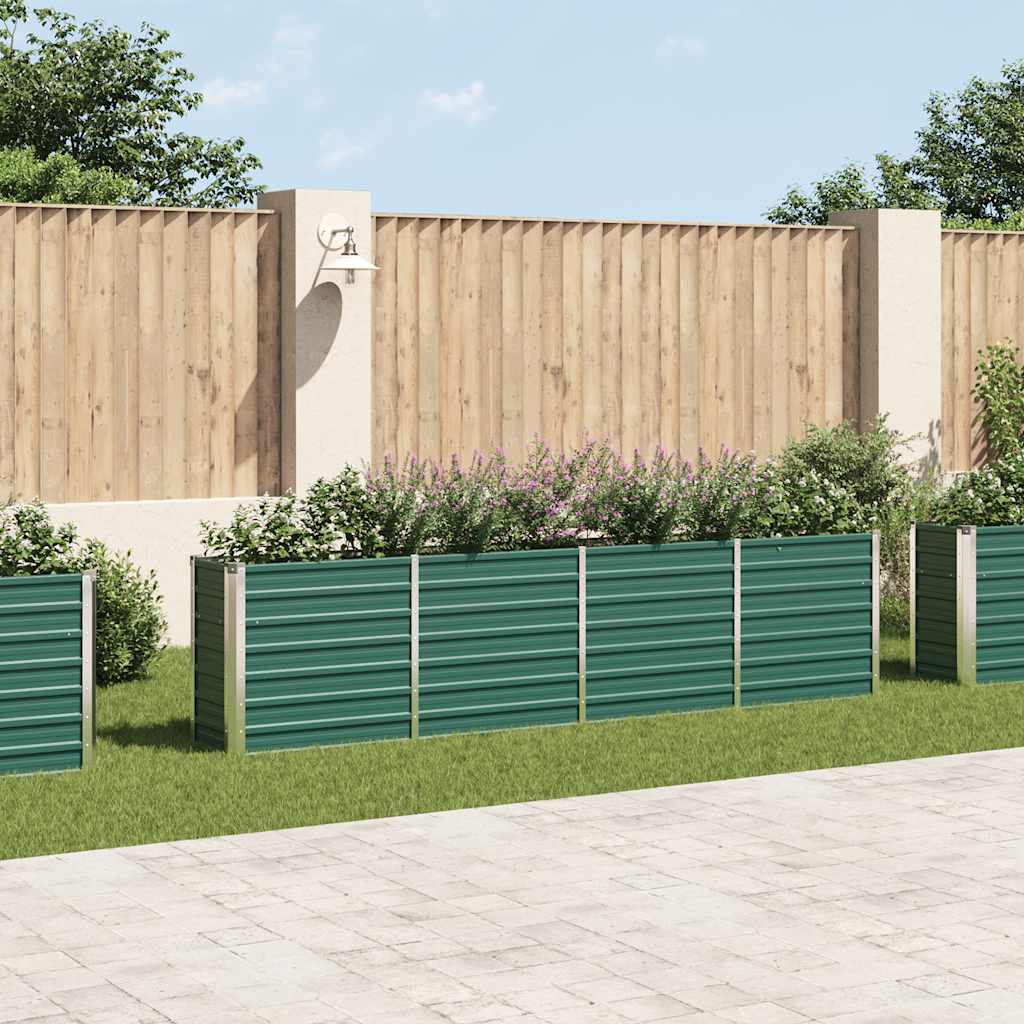 vidaXL Plantenbak verhoogd 240x80x77 cm gegalvaniseerd staal groen