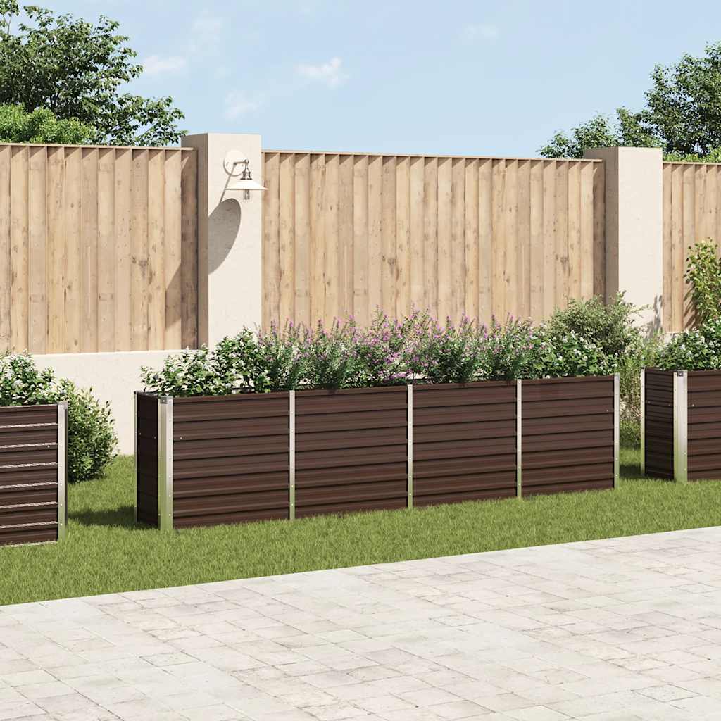 vidaXL Plantenbak verhoogd 160x80x77 cm gegalvaniseerd staal bruin