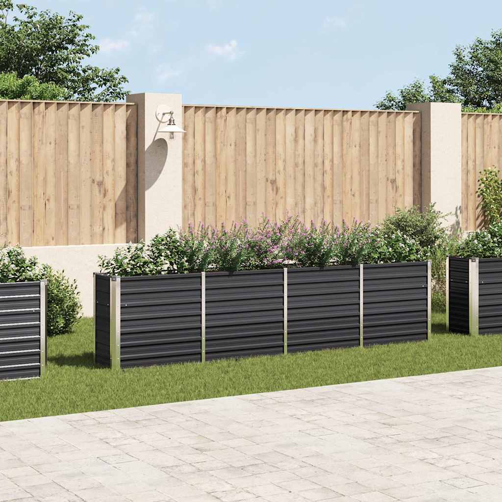 vidaXL Plantenbak verhoogd 160x80x77 cm gegalvaniseerd staal antraciet