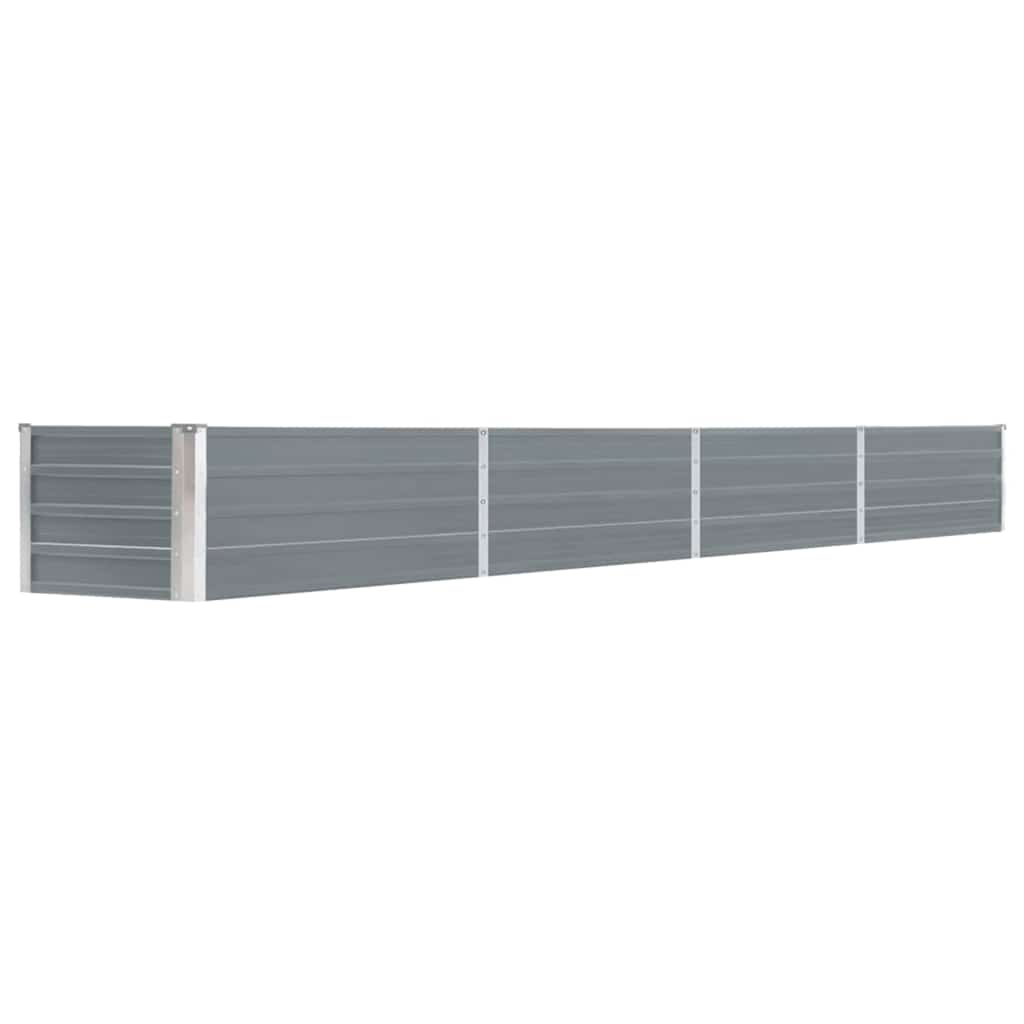 vidaXL Plantenbak verhoogd 160x80x77 cm gegalvaniseerd staal grijs