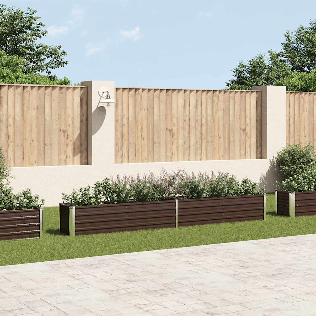 vidaXL Plantenbak verhoogd 160x80x77 cm gegalvaniseerd staal bruin
