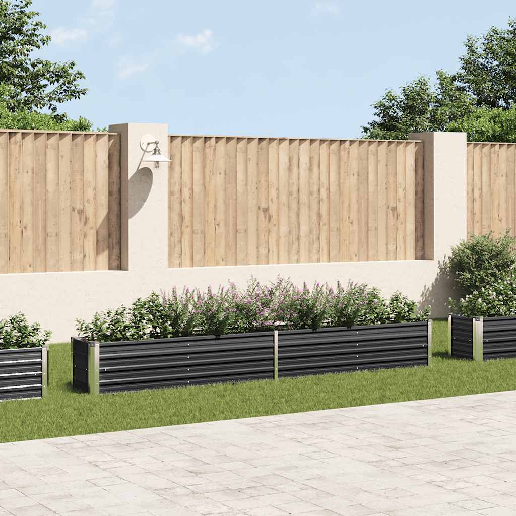 vidaXL Plantenbak verhoogd 160x80x77 cm gegalvaniseerd staal antraciet