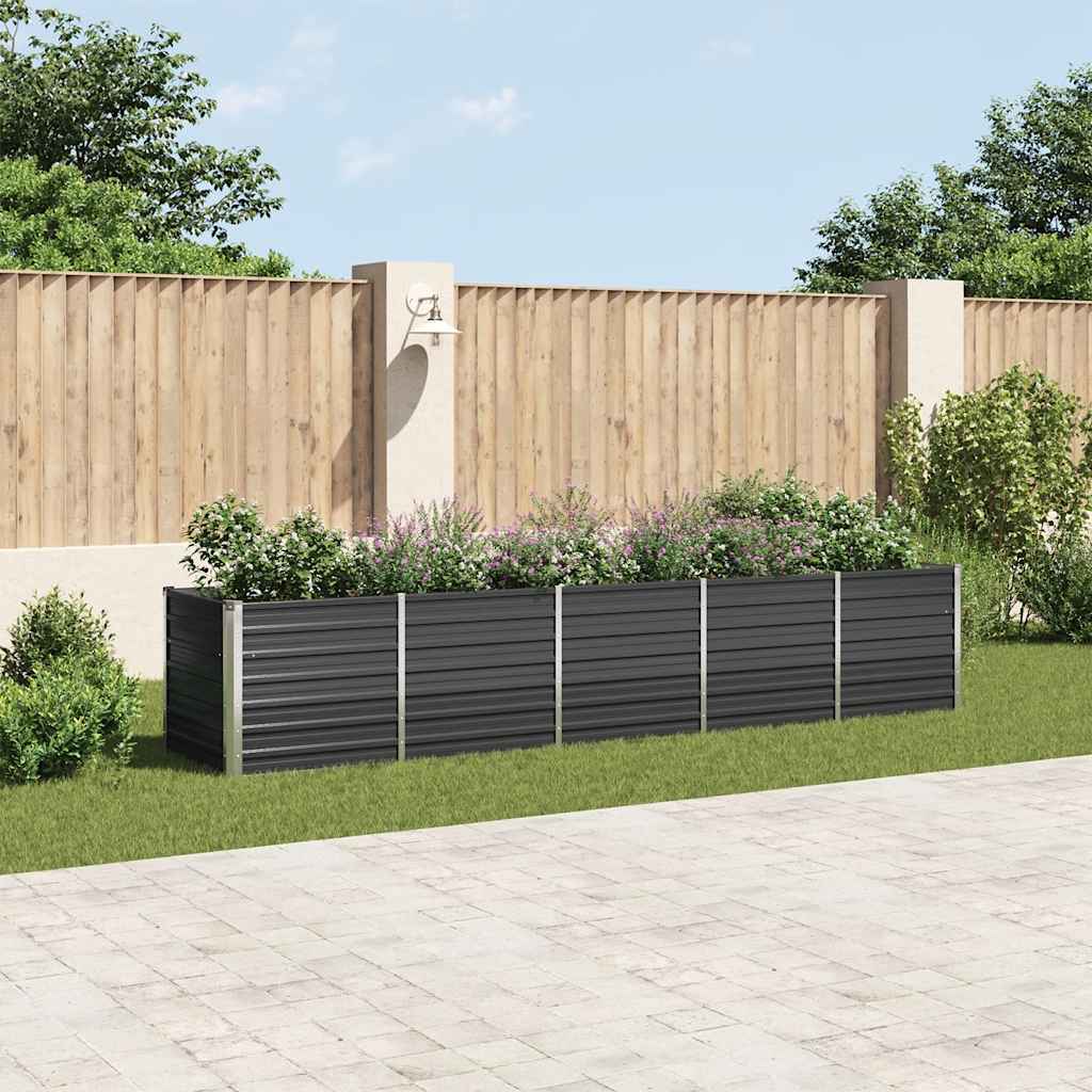 vidaXL Plantenbak verhoogd 160x80x77 cm gegalvaniseerd staal antraciet