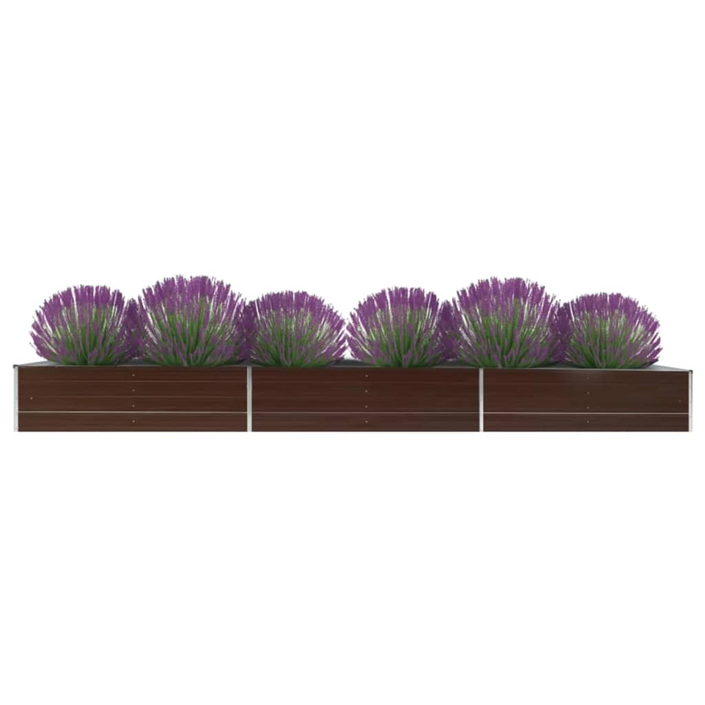 vidaXL Plantenbak verhoogd 160x80x77 cm gegalvaniseerd staal bruin