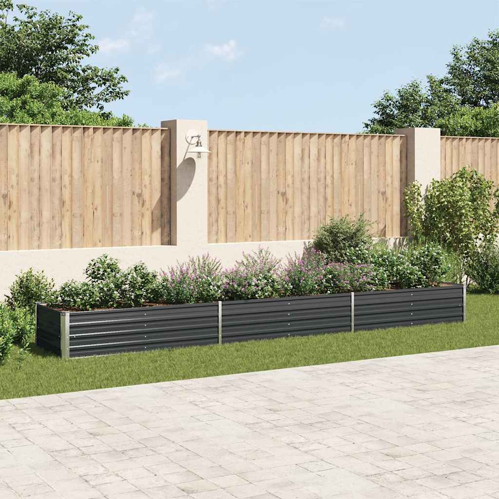 vidaXL Plantenbak verhoogd 160x80x77 cm gegalvaniseerd staal antraciet
