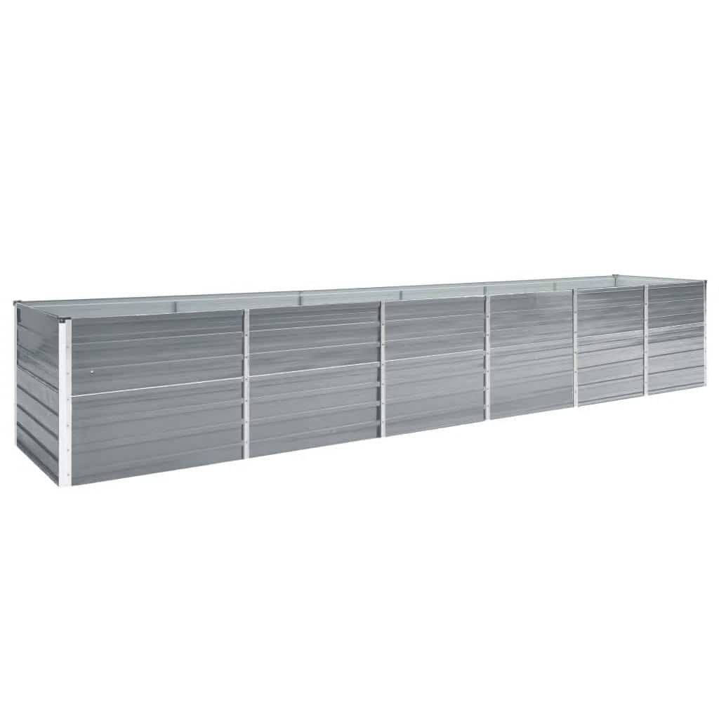 vidaXL Plantenbak verhoogd 160x80x77 cm gegalvaniseerd staal grijs