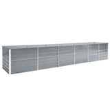 vidaXL Plantenbak verhoogd 160x80x77 cm gegalvaniseerd staal grijs