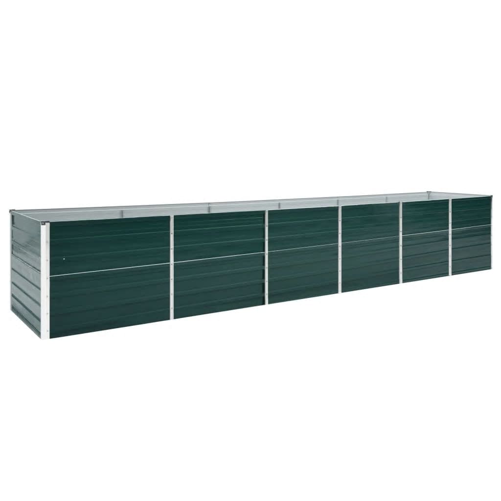 vidaXL Plantenbak verhoogd 240x80x77 cm gegalvaniseerd staal groen