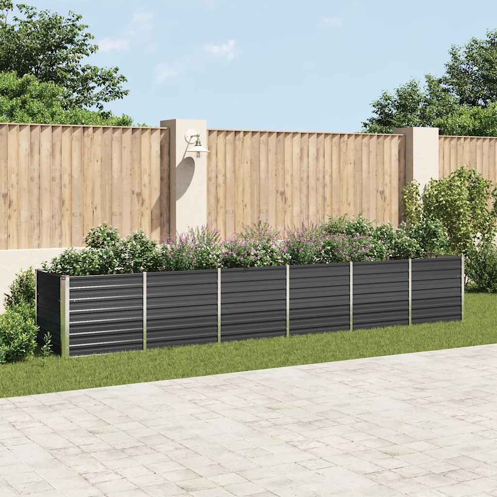 vidaXL Plantenbak verhoogd 160x80x77 cm gegalvaniseerd staal antraciet